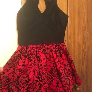 Black and red cocktail dress